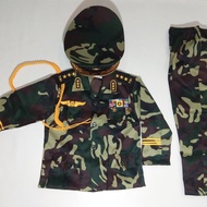 Profession Uniform ABRI TNI Army Costume Suit Hat Pants Accessories T Shirt for Kids Boy