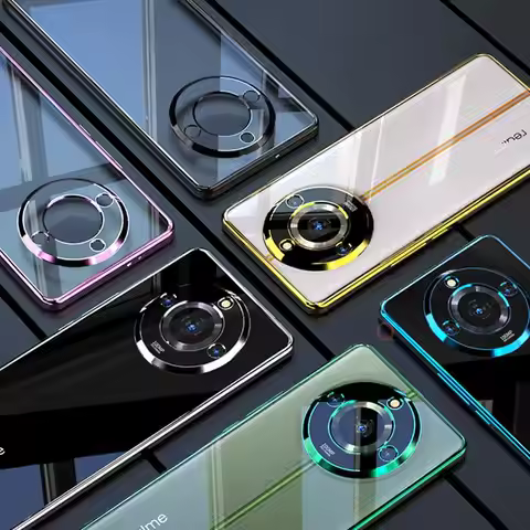 Luxury Plating Clear Case For Oppo Realme 11 Pro Plus 5g Soft Silicone Transparent Bumper Back Cover