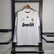 2009/10 Real Madrid Long Sleeve Retro White Football Jersey