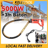 5000w +3m Baton Electric Concrete Vibrator Poker Cement Soil Mixer Stick Power Tool Set Construction