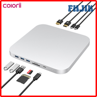 FHJIK สำหรับ Mac Mini M2 2022 MC25 Pro Max ตัวรองรับฮับ HDD คู่ M.2 NVMe/NGFF 2.5 SATA แท่นอุปกรณ์เช