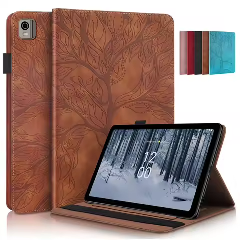 Coque for Nokia T21 Case 10 4 inch Embossed Tree Leather Flip Cover for Funda Nokia T21 2022 Nokia T