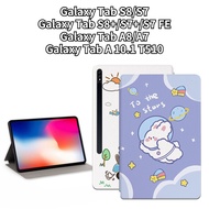 Cartoon Tablet Case for Samsung Galaxy Tab S7 FE Plus Galaxy Tab S9 S8 Plus Galaxy Tab A 10.1 T510 Galaxy Tab A9 A8 X200 Galaxy A7 10.4 T500 Flip Cover Casing