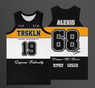 Triskelion 1968 Sleeveless Shirt | Alexis Personalized Color Block Basketball Jersey | Tau Gamma Phi