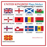 UNITED KINGDOM Flag Sticker UK England Scotland Wales Northern Ireland Albania Andorra Belarus Faroe