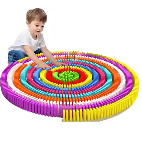 Children's intelligence 100 piece rainbow domino block set early bright domino game educational toys