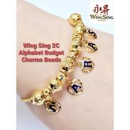 【Ready Stock】Wing Sing 916 Gold 2C Pandora Alphabet Charm Beads Pendant / Loket Huruf PDR A to Z Emas 916