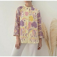 BLOUSE BATIK WANITA KANCING DEPAN WARNA PASTEL UNGU LILAC GALAXYSHOP01