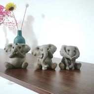 3 Kinds of Resin Baby Elephant Decoration Lucky Feng Shui Gray Elephant Doll Creative Cute Elephant 