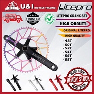 Litepro Crankset 130BCD Fold Bike Chainring Bicycle Chainwheel Hollow 50T 52T 54T 56T 58T 170mm Crank/Litepro Crankset