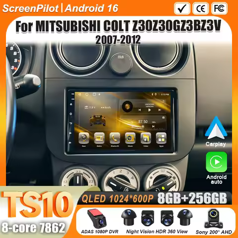 MITSUBISHI Android Carplay COLT Android 16 For MITSUBISHI COLT Z30Z30GZ3BZ3V 2007-2012 Car Radio 2 D