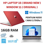 BRAND NEW HP 15 INTEL PENTIUM N200 MAX 3.70Ghz 16GB RAM SSD SLIM BUSINESS LAPTOP
