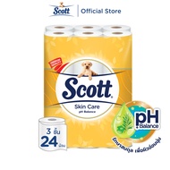 สก๊อตต์ สกินแคร์ รักษาสมดุลค่า pH กระดาษชำระ หนา 3ชั้น 24 ม้วน Scott Skin Care Bath Tissue Maintain Healthy pH Balance 3PLY 24Rolls
