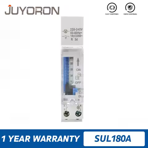 SUL180A Timer Switch 24 Hours Relay Analogues Electrical Programmable Timer 220V 16A Battery Din Rai