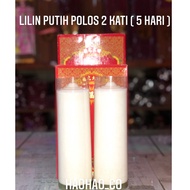 LILIN Plain White Candle 2 Kati | 5 Days