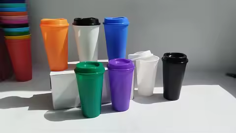 BPA free 350ml 12oz blank plain reusable plastic coffee cup travel coffee mug hot cup hot drink cup 