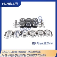 STD Engine Parts Piston & Rings Set Fit 3.6 L T Gas BHK CNNA BLV CHNA CMVA BHL For 05-16 AUDI Q7 PAS