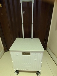 白色摺疊式拉桿購物車 Shopping folded cart / trolley
