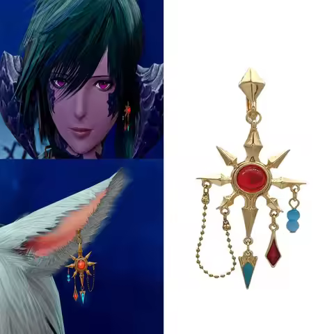 FINAL FANTASY XIV:A Realm Reborn Azeyma Earring Ear Stud Clip Cosplay Prop