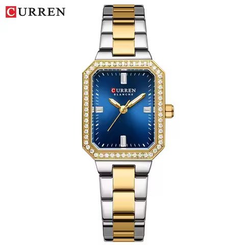 CURREN 9102 Casual Blue Quartz Ladies Girl Wristwatch Top Brand Original Watch For Women Luxury Wate