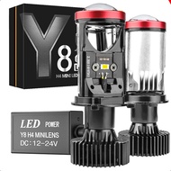 【1คู่】หลอดไฟรถยนต์ หลอดไฟ LED Y8 H4 LED หลอดไฟ ไฟหน้าหลอดไฟ รับประกัน 5 ปี