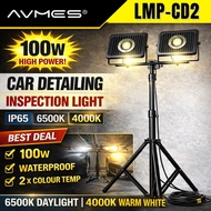 Car Detailing Work Light Dual LED Inspection Lamp Detailing Light Set (Twin 50W LED with Stand)