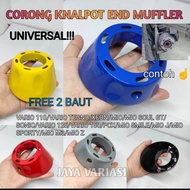 CORONG KNALPOT END MUFFLER ENCUP MONCONG CORONG KNALPOT VARIO 125 VARIO 150 MIO SOUL MIO SMILE MIO J MIO GT MIO SPORTY MIO 3 MIO Z PCX DLL UNIVERSAL BAHAN BESI VARIASI MOTOR AKSESORIS MOTOR