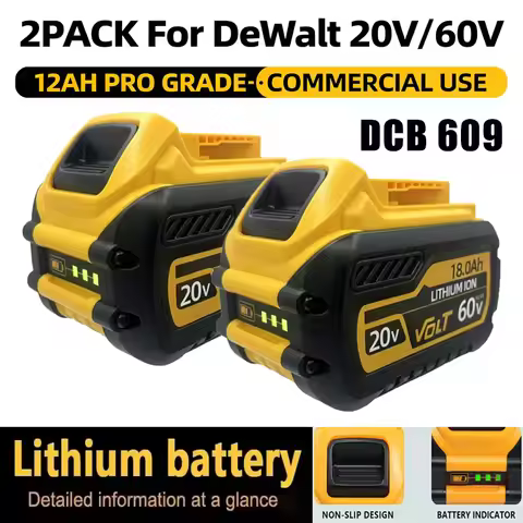 Replace the battery.20V/60V for DeWALT Battery 6Ah 18Ah MAX FlexVolt for DCB609 DCB606 DCB205 DCB206