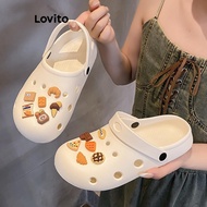 Lovito Casual Plain Eva Material No Smelly Feet Chocolate Comfortable Soft Sole Weekend Routine Flat