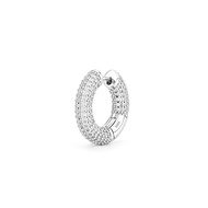 GUDUD | Black Full Diamond Silver Earrings for Men