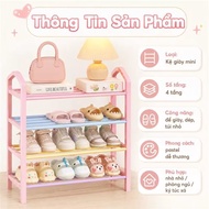 IMUTO Pink Shoe Shelf Sweet Style Four-Tier Space Removable and Anti-Slip