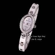 นาฬิกาผู้หญิง Royal Crown ( แท้100%) นาฬิกาประดับเพชร,สีเงินหน้าปัดมุกสวยหรู,สายเซรามิค,ระบบถ่าน,กันน้ำ,จัดส่งพร้อมกล่องครบ,มีบัตรับประกัน1ปี