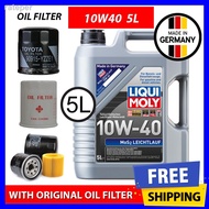 ▪(With Original Oil Filter) Liqui Moly MoS2 Leichtlauf 10W40 (5L) Semi Synthetic Engine Oil (5L) 10W-40