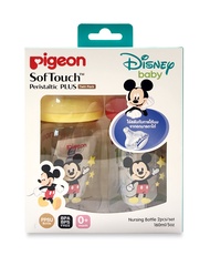 Pigeon ขวดนมสีชา PPSU ลายลิขสิทธิ์ และจุก Soft Touch แพ็คคู่สุดคุ้ม