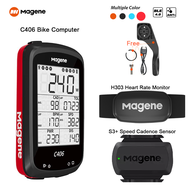 MAGENE จักรยาน S Peedometer วัดระยะทาง C406 GPS จักรยานคอมพิวเตอร์จักรยานเมตรกันน้ำไร้สาย S Peedometer จอแสดงผล LCD สำหรับ MTB ถนนอัตราการเต้นหัวใจขี่จักรยานสมาร์ทนาฬิกาจับเวลากันน้ำบลูทูธ Ant ข้อมูลเซ็นเซอร์ Tra