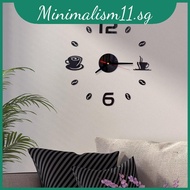 3d Unique Diy Coffee Cup Acrylic Mirror Wall Sticker Clock Elegant For Atmosphere