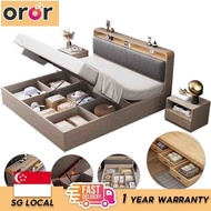 OROR Storage Bed Frame Solid Wooden Tatami Storage Bed Single/Queen/King Bed