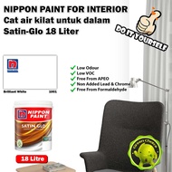 Nippon Paint Paint for Interior Satin-Glo 18 Litre Brilliant White 1001