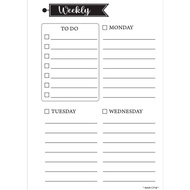 (CLEARANCE) A5 WEEKLY LINE PLANNER INSERT REFILL