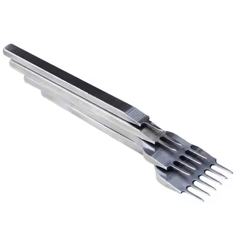 4pcs Leather Craft Tool Spacing Punch 3/4/5/6mm Hole Chisel Lacing Stitching Sewing DIY Leather Craf