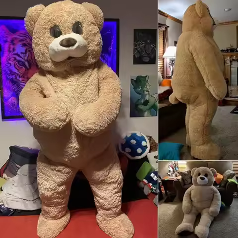 Cosplay Plush Dancing Teddy Bear Cartoon Character Costume Mascot Birthday Party Fancy Dress Adverti