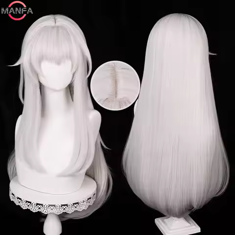 HSR Clara Cosplay Wig 75cm Long Straight Hair Silver Pink Wigs Heat Resistant Synthetic Wigs Hallowe