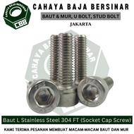 Baut L Stainless Steel 304 M6 x 55mm - M6 x 100m FT (Socket Cap Screw)