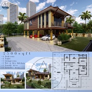 PELAN RUMAH BANGLO TERKINI 1 Tingkat Setengah (2500kps) | HOUSE DESIGN 3D