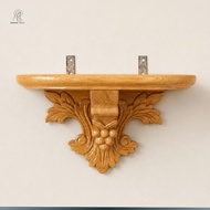 High Quality Natural Pomu Wood Grape Flower Wall Mounted Shelf | Beautiful Carved Wall Altar Shelf