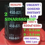 MESIN 820uf450v 820mk450v 820uf 820mk 820micro 450v ELKO CAPASITOR ECO EKO POWER AMPLIFIER PSU SUPPL