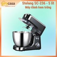 Stelang SC-236 egg creamer - dough mixer - 5 liters - 1000W - Includes 3 mixing hooks