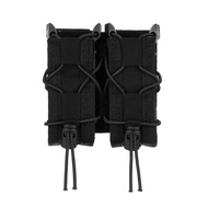 Pistol Double Magazine Holster, Universal 9MM Mag Pouch,Velcro Wrap Belt Holder for 9MM/Glock/Single