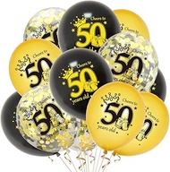 Balloons 50th 50th Birthday Decoration, Latex Balloons for 50th 12pcs 50th Birthday Decoration Black