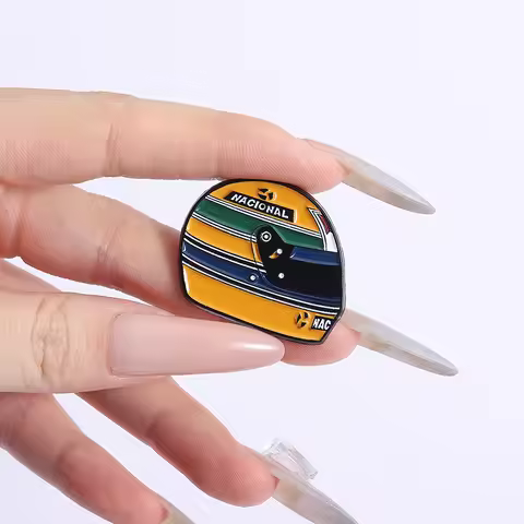 Racing Driver Enamel Pins Ayrton Senna Helmet Metal Brooches Fashion Lapel Badge Backpack Clothes Je